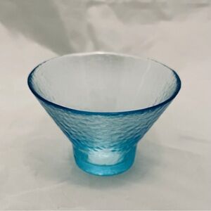Vintage MCM Styled Blue Pebble Glass Bowl